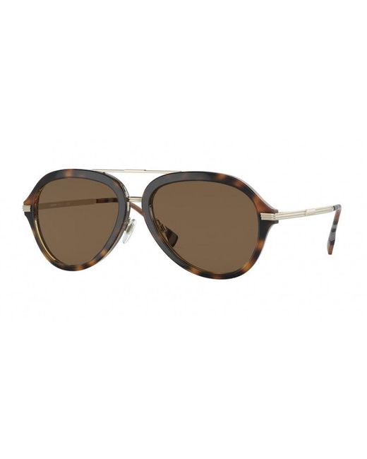 Burberry Brown Be4377 300273 Sunglasses Plastic Pilot for men