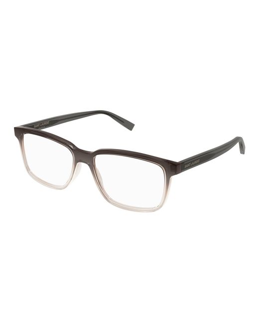 Saint Laurent Black Sl 458 008 Optical Frames Acetate Transparent Squared for men