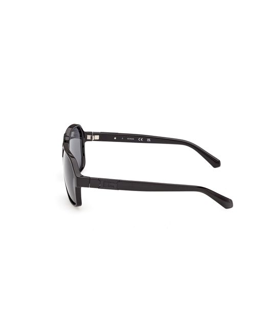 Guess Black Gu00302 01A Sunglasses Injected Smoke Squared Normal for men