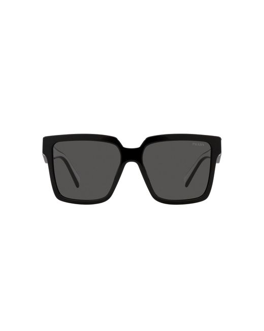 Prada Black Pr 24Zs 1Ab5S0 Sunglasses Acetate Squared Normal