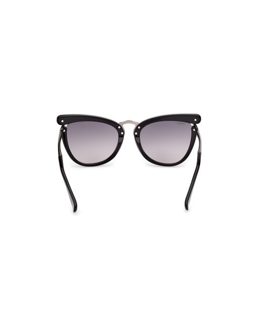 Max Mara Black Mm0186 01B Sunglasses Acetate Smoke Round Normal