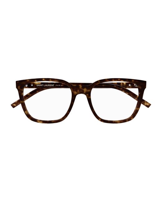Saint Laurent Black Sl M129 002 Optical Frames Acetate Transparent Squared