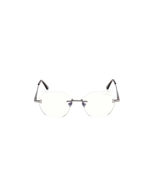 Tom Ford Black Ft6126-B 008 Optical Frames Metal Geometric Normal for men