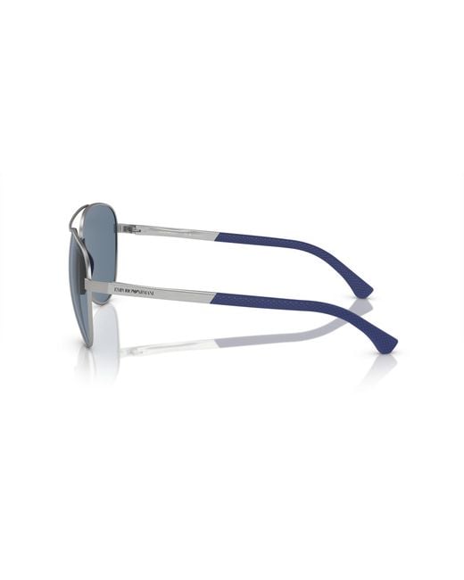 Emporio Armani Black Ea2059 30452V Sunglasses Metal Pilot Polarized for men