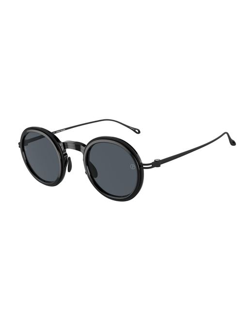 Giorgio Armani Black Ar6147T 327787 Sunglasses Titanium Round Normal for men