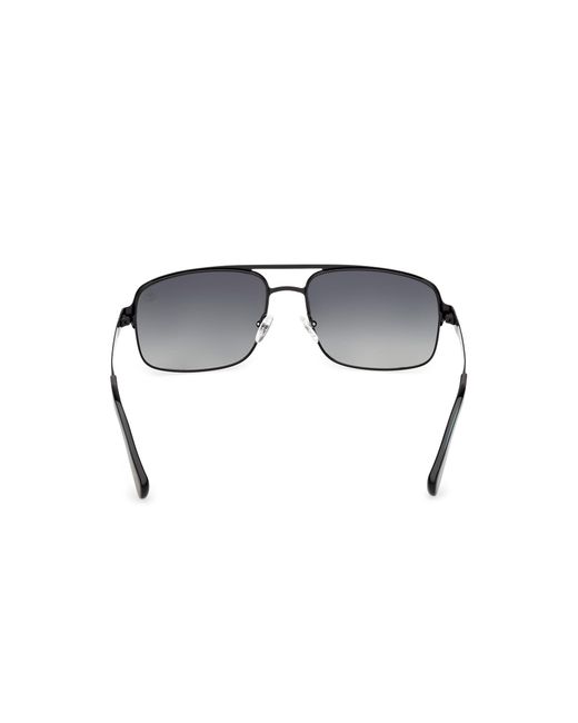 Timberland Black Tb00065 02D Sunglasses Metal Smoke Squared Polarized for men