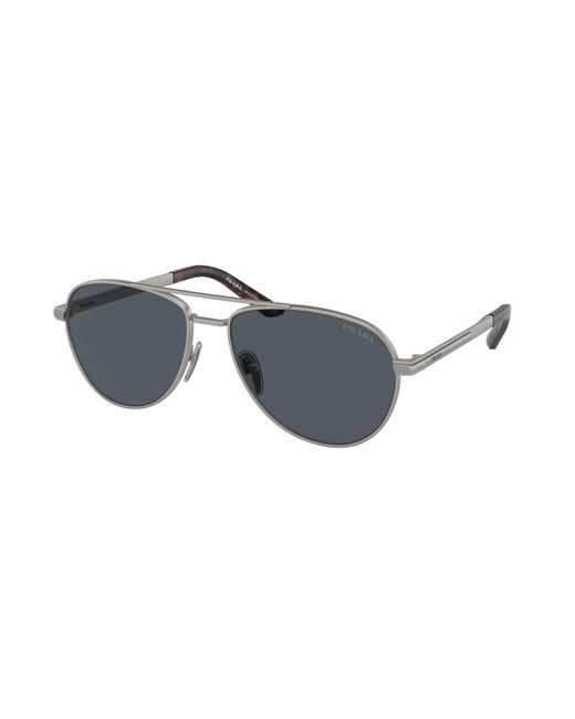 Prada Black Pr A54S 7Cq09T Sunglasses Metal Pilot Normal for men