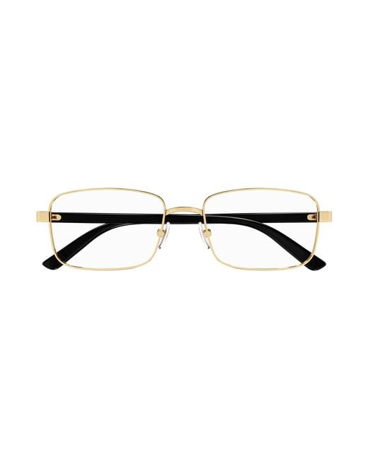 Gucci Black Gg1586O 001 Optical Frames Metal Transparent Squared for men