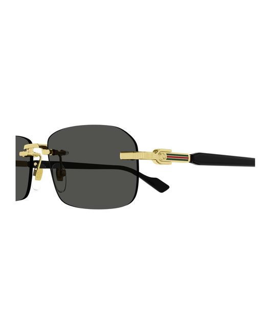 Gucci Black Gg1221S 001 Sunglasses Metal Squared Normal for men