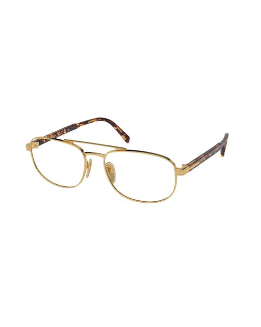 Prada Black Pr A56V 5Ak1O1 Optical Frames Steel Round Normal for men