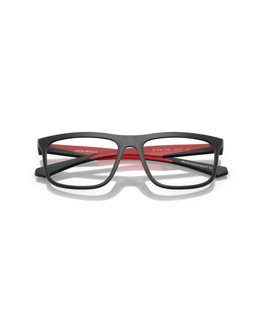 Emporio Armani Black Ea3246 5009 Optical Frames Injected Squared Normal for men