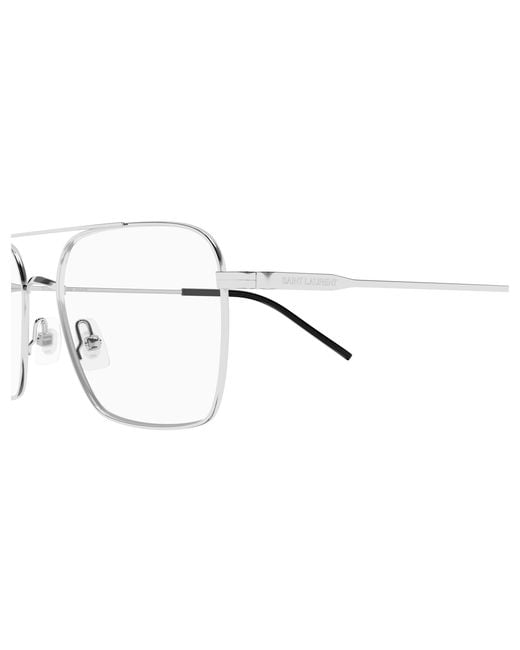 Saint Laurent Black Sl 888 002 Optical Frames Metal Transparent Pilot