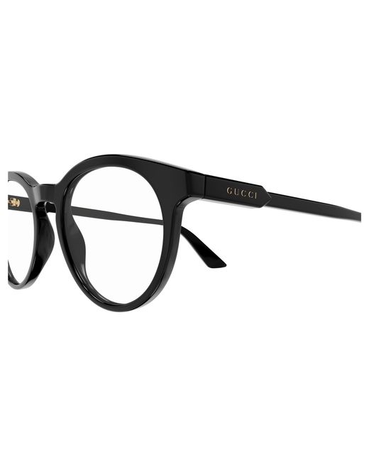 Gucci Black Gg1822O 001 Optical Frames Acetate Transparent Round for men