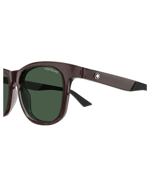 Montblanc Black Mb0400S 003 Sunglasses Injected Squared for men