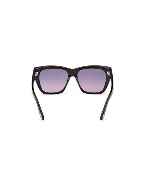 Tom Ford Black Ft1343 Flynn-02 01B Sunglasses Acetate Smoke Butterfly Normal