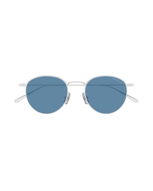 Montblanc Black Mb0473S 005 Sunglasses Metal Round for men