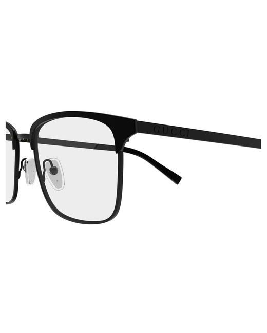 Gucci Black Gg2135O 006 Optical Frames Metal Transparent Squared for men