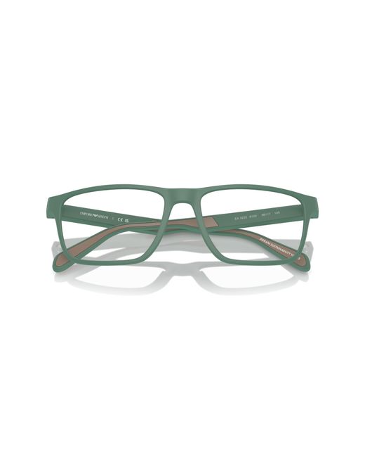 Emporio Armani Black Ea3233 6102 Optical Frames Injected Transparent Squared Normal for men