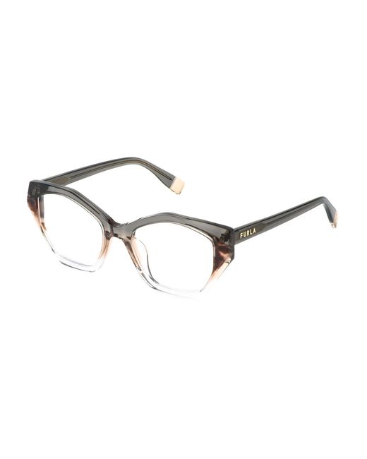 Furla Black Vfu869V 0Ag1 Optical Frames Acetate Geometric