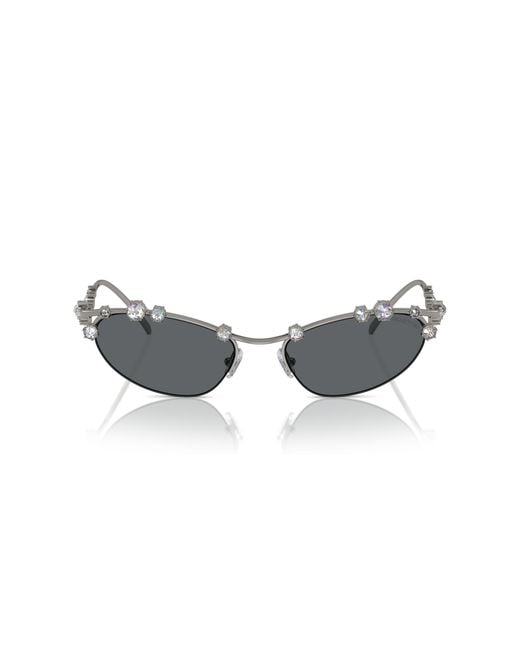 Swarovski Black Sk7016 400987 Sunglasses Metal Round Normal