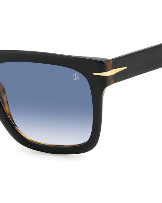 David Beckham Black Db 7000/S Flat Wr7/08 Sunglasses Acetate Squared Shaded for men