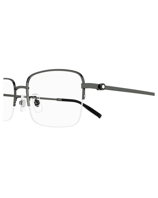 Montblanc Black Mb0313Oa 003 Optical Frames Titanium Transparent Squared for men