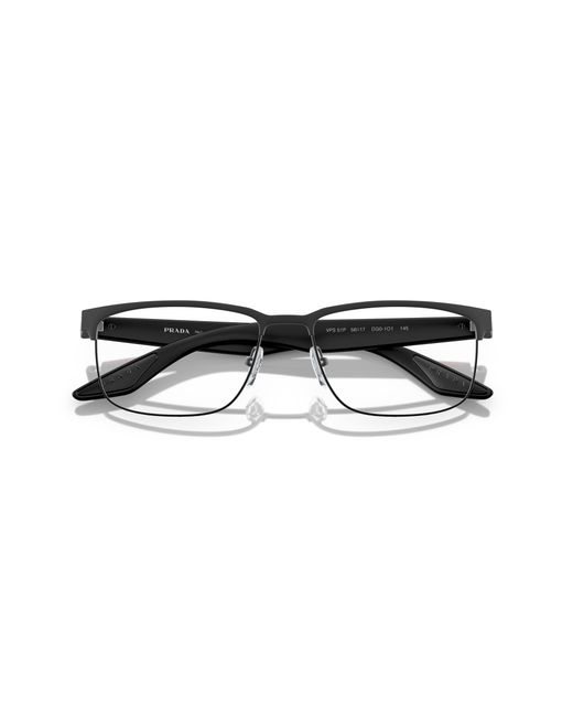 Prada Linea Rossa Black Ps 51Pv Dg01O1 Optical Frames Metal Squared Normal for men