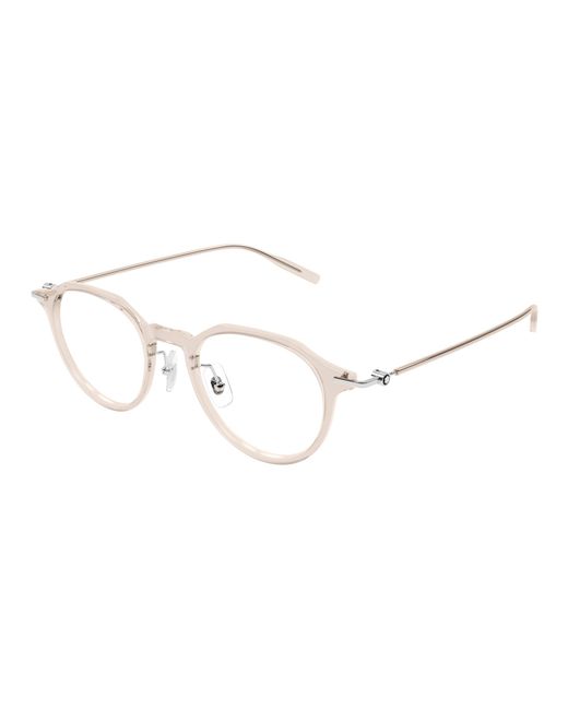 Montblanc Black Mb0355O 004 Optical Frames Injected Transparent Round for men