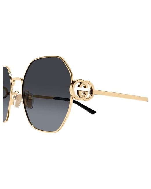 Gucci Black Gg2046S 001 Sunglasses Metal Geometric
