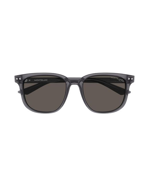 Montblanc Black Mb0258Sa 003 Sunglasses Acetate Squared for men