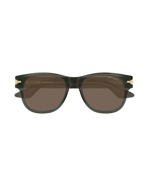 Montblanc Black Mb0478S 003 Sunglasses Acetate Squared for men