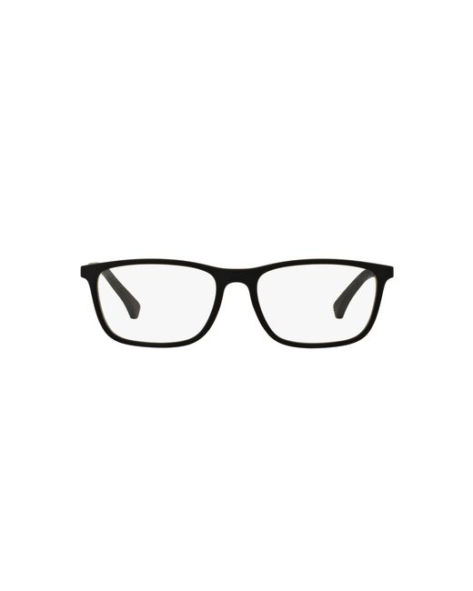 Emporio Armani Black Ea3069 5063 Optical Frames Injected Transparent Squared Normal for men