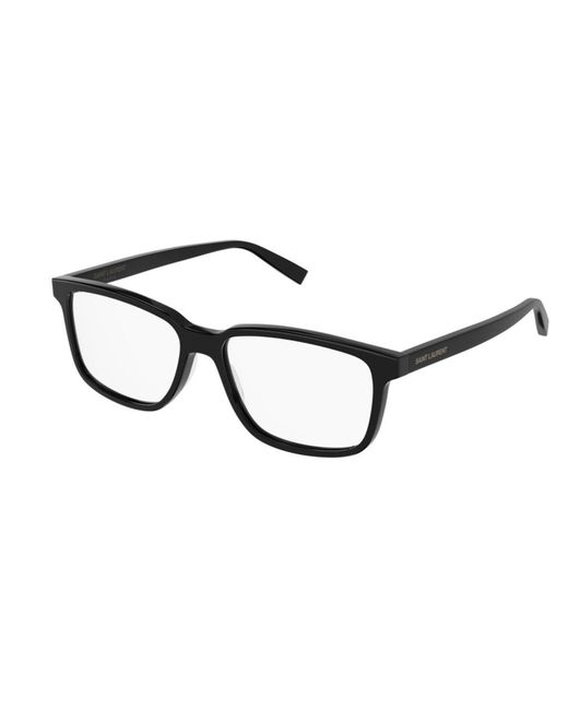 Saint Laurent Black Sl 458 004 Optical Frames Acetate Transparent Squared for men
