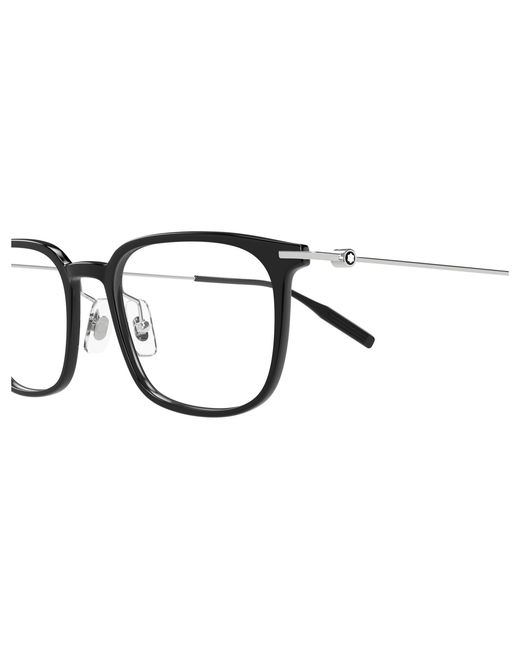 Montblanc Black Mb0100O 010 Optical Frames Injected Transparent Squared for men