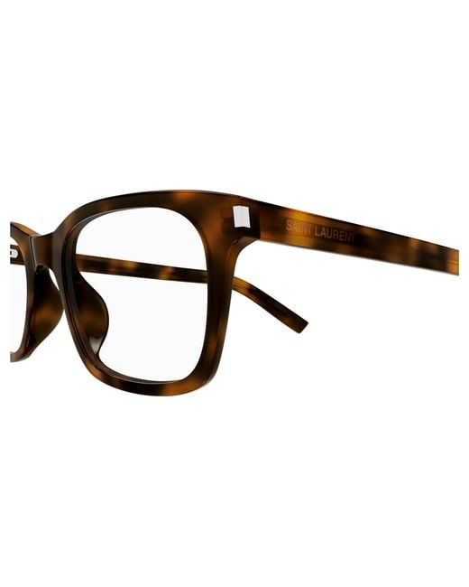 Saint Laurent Black Sl 718 Slim 003 Optical Frames Acetate Transparent Squared for men