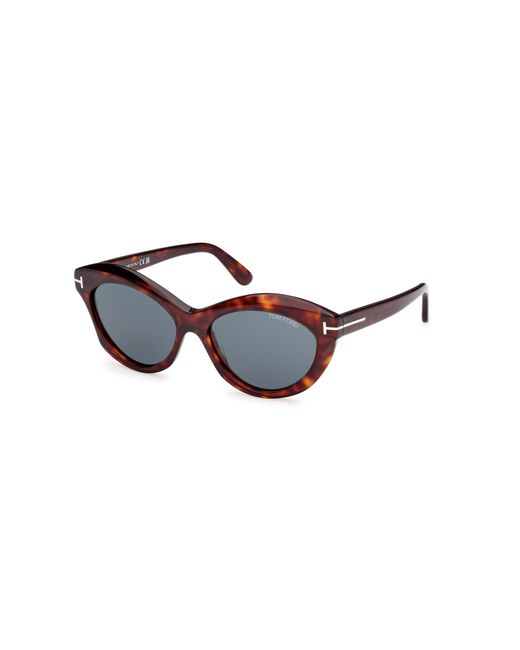 Tom Ford Black Ft1111 Toni 54V Sunglasses Acetate Round Normal