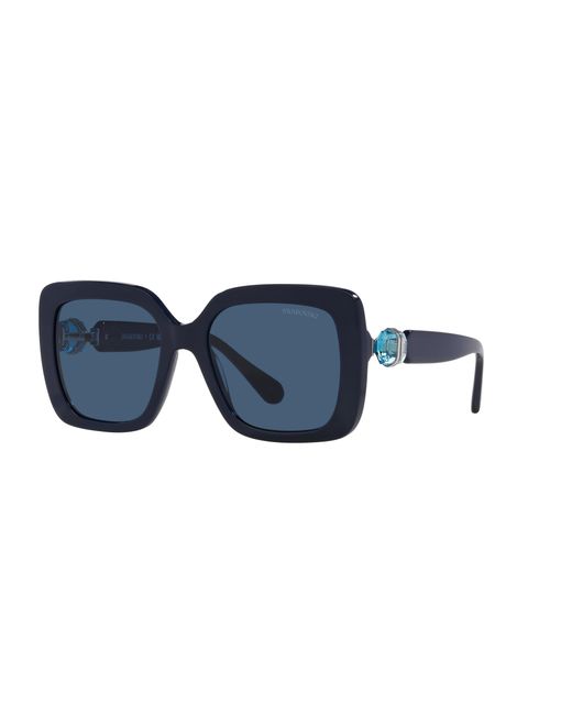 Swarovski Blue Sk6001 100455 Sunglasses Acetate Squared Normal