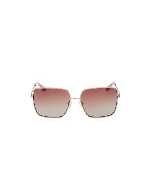 Guess Black Gu7866 32T Sunglasses Metal Bordeaux Squared Normal Shaded