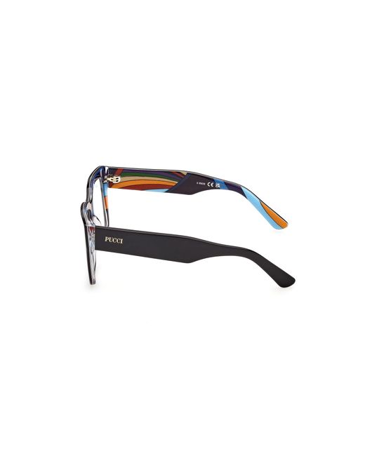 Emilio Pucci Black Ep5284 005 Optical Frames Acetate Squared Normal