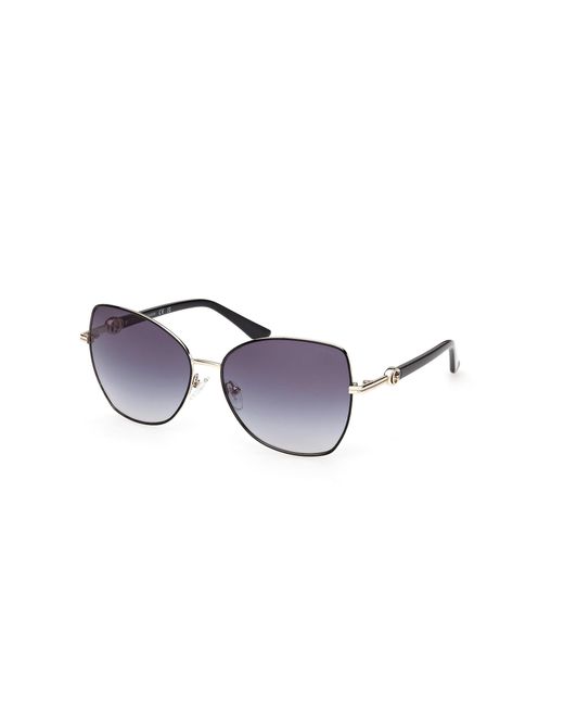 Guess Black Gu00259 01B Sunglasses Metal Smoke Butterfly Normal