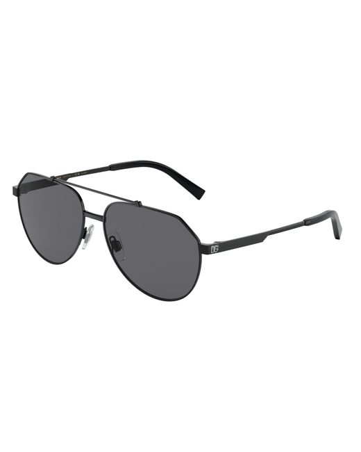 Dolce & Gabbana Black Dg2288 110681 Sunglasses Steel Pilot Polarized for men