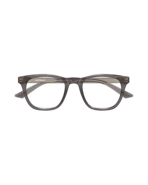 Montblanc Black Mb0422O 009 Optical Frames Acetate Transparent Squared for men