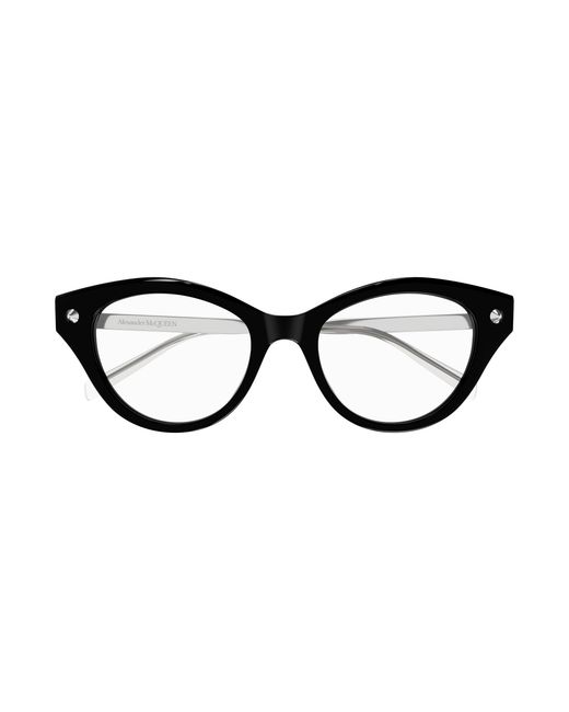 McQueen Black Am0485O 001 Optical Frames Acetate Transparent Cat Eye