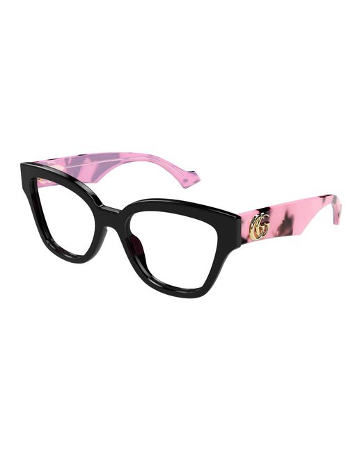 Gucci Black Gg1424O 012 Optical Frames Acetate Transparent Round