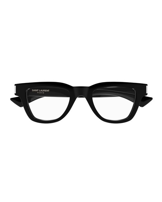 Saint Laurent Black Sl 789 Jacques Opt 001 Optical Frames Acetate Transparent Squared for men
