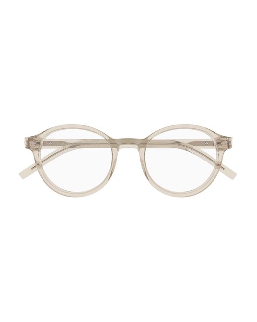 Saint Laurent Black Sl M163 004 Optical Frames Acetate Transparent Round