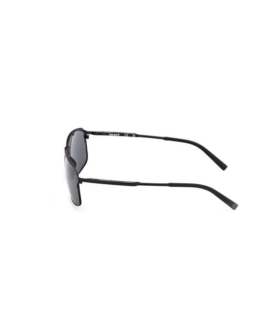 Timberland Black Tb00040 02D Sunglasses Metal Smoke Squared Polarized for men