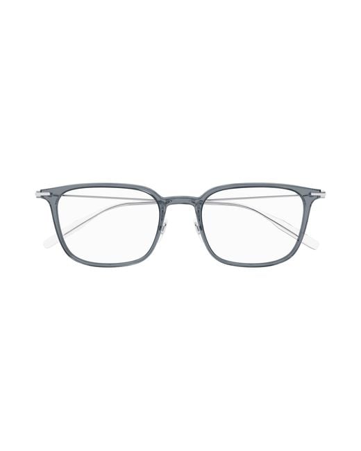 Montblanc Black Mb0100O 001 Optical Frames Injected Transparent Squared for men