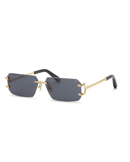 Philipp Plein Black Spp219M Plein Sleek 300Y Sunglasses Metal Smoke Geometric Normal for men
