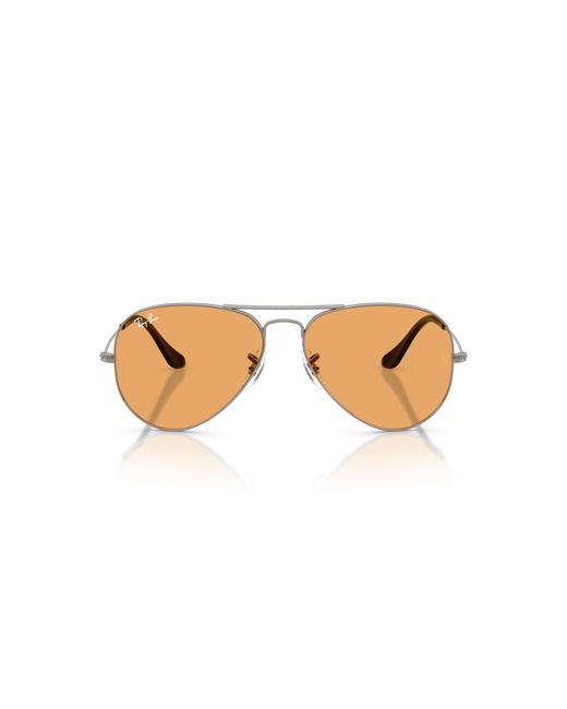 Ray-Ban Black Aviator Classic Summer Capsule Sunglasses Frame Orange Lenses